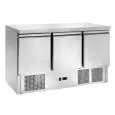 SALADETTE ET TABLE RÉFRIGÉRÉE - Mod. AK943T - STATIQUE - GASTRONORM 1/1 (cm 53x32,5) - PLAN DE TRAVAIL EN ACIER INOX - N. 3 PORTES RÉFRIGÉRÉES- TEMPÉRATURE +2°/+8°C - Dim. cm L 136,5 x P 70 x h 85 - Norme CE