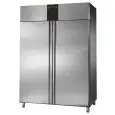 ARMOIRE RÉFRIGÉRÉE EN ACIER INOX AISI 304 - FROID VENTILÉ - Mod CH14RMMTN - GASTRONORM 2/1 - CAPACITÉ 1400 L - 2 PORTES - ARRÊT VENTILATION - TEMPÉRATURE 0° +10°C - Dim L 142 x P 80 x h 210 cm