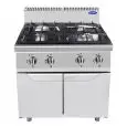 FOURNEAU À GAZ - Mod CV7I4DH1 - 4 FEUX - COMPARTIMENT NEUTRE AVEC PORTE - AVEC FLAMME PILOTE - Puissance 21 kW - Dimensions L 80 X P 70 X H 108,5 cm