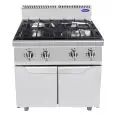 FOURNEAU À GAZ - Mod CV7I4DH2 - 4 FEUX - COMPARTIMENT NEUTRE AVEC PORTE - AVEC FLAMME PILOTE - Puissance 28 kW - Dimensions L 80 X P 70 X H 108,5 cm