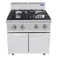 FOURNEAU À GAZ - Mod. CV9I4DH2 - 4 FEUX - COMPARTIMENT NEUTRE AVEC PORTES - AVEC FLAMME PILOTE - Puissance 48 kW - Dimensions L 80 X P 90 X H 114 cm - Norme CE
