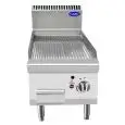 PLANCHA PROFESSIONNELLE À GAZ, PLAQUE INOX RAINURÉE - DE COMPTOIR - Mod. CV7I4IED - Puissance 7 kW - Dimensions L 40 X P 70 X H 54,7 cm - Norme CE