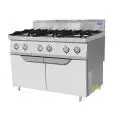 FOURNEAU À GAZ - Mod CV7I6DH2 - 6 FEUX - COMPARTIMENT NEUTRE AVEC PORTE - AVEC FLAMME PILOTE - Puissance 42 kW - Dimensions L 120 X P 70 X H 108,5 cm