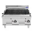 GRILL PIERRE DE LAVE PROFESSIONNEL À GAZ - DE COMPTOIR - Mod. CV7I8EOE - Puissance 14 kW - Dimensions L 80 X P 70 X H 54,7 cm - Norme CE