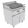 GRILL PIERRE DE LAVE PROFESSIONNEL À GAZ - Mod. CV7I8EOI - COMPARTIMENT AVEC PORTES À BATTANT  - Puissance 14 kW - Dimensions L 80 X P 70 X H 108,5 cm - Norme CE