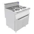 FRITEUSE À GAZ - LINEA COOK - Mod. CV7I8HH - 2 CUVES 16 + 16 L D'HUILE - COMPARTIMENT AVEC PORTES À BATTANT - Puissance 26 kW - Dimensions L 80 X P 70 X H 108,5 cm - Norme CE