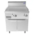 PLANCHA PROFESSIONNELLE À GAZ, PLAQUE INOX LISSE - Mod. CV7I8IHC - COMPARTIMENT AVEC PORTES À BATTANT - Puissance 14 kW - Dimensions L 80 X P 70 X H 108,5 cm - Norme CE