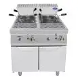 CUISEUR À PÂTES - À GAZ - Mod. CV7I8RH - 2 CUVES 24 + 24 L - COMPARTIMENT AVEC PORTES À BATTANT  - Puissance 20 kW - Dimensions L 80 X P 70 X H 108,5 cm - Norme CE