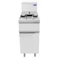 FRITEUSE À GAZ - LINEA COOK - Mod. CV9I4HH - 1 CUVE 21 L D'HUILE - COMPARTIMENT AVEC PORTE À BATTANT - Puissance 17 kW - Dimensions L 40 X P 90 X H 114 cm - Norme CE