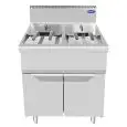 FRITEUSE À GAZ - LINEA COOK - Mod. CV9I8HH - 2 CUVES 21 + 21 L D'HUILE - COMPARTIMENT AVEC PORTES À BATTANT  - Puissance 34 kW - Dimensions L 80 X P 90 X H 114 cm - Norme CE