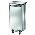 BOÎTE À ORDURES RECTANGULAIRE EN ACIER INOX - MOD. AV4654 - Équipé de couvercle - N. 2 roues -Pédale - Extraction du sac antérieur - Capacité 70 Lt. - Dim. 49x50xh79 cm