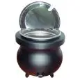 Soupière électrique - Mod B8001 - Corps en aluminium peint - Récipient et couvercle en acier inoxydable - Capacité de 10 litres - Puissance de 360 W - Alimentation monophasée 220-240/1/50Hz - Dimensions cm ø 35 x 36 H