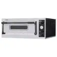 FOUR ÉLECTRIQUE MÉCANIQUE À PIZZA - Mod. BASIC 4 - 1 chambre - Sole en briques réfractaires - Dimensions chambre 66x66x14h cm - Nombre de pizzas : 4 (Ø 32 cm ) - Puissance 4,7 kW - Norme CE
