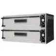 FOUR ÉLECTRIQUE MÉCANIQUE À PIZZA - Mod. BASIC 66L - N. 2 chambre  s - Plan de cuisson en briques réfractaires- Dim. de la chambre 99 x 66 x h14 cm - N. Pizzas 6 + 6 (Ø cm 32) - Puissance 14,4 - Norme CE