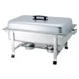 CHAFING DISH - Mod CD7905 - STRUCTURE RECTANGULAIRE EN ACIER INOXYDABLE - BRÛLEURS À ALCOOL - DIMENSIONS cm L 67 x P 37 x 41 h