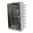 MULTIGRILL - MOD. CEV6 - Structure portante en acier inox - 3 résistances blindées indépendantes, avec régulateur d'énergie - 6 + 5 épées inox - Alimentation 400V/3N triphasée - Puissance 5,4 KW - Dimensions : L 58,7 X P 31,5 X h 109 cm - Norme CE
