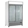 ARMOIRE RÉFRIGÉRÉE EN ACIER VERNI - POUR BOISSONS - VENTILÉE - Mod EN1300X2IEUN - CAPACITÉ DE 1057 L - 2 PORTES COULISSANTES EN VERRE - TEMPÉRATURE 0/+10°C - DIMENSIONS cm L 133 x P 70 x 202,3 H - NORME CE