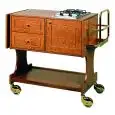 CHARIOT FLAMBEUR - MOD CL275 - Structure en contreplaqué de bouleau monocoque - Plaque de cuisson en acier inoxydable - Compartiment pour la bouteille de gaz