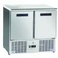 Saladette réfrigérée en acier inox - Mod CNX90V - Froid ventilé - Gastronorme 1/1 (53 x 32,5 cm) - 2 portes réfrigérées - Température -10º/-20ºC - Dimensions L 90 x P 70 x H 88,3 cm