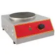 PLAN DE CUISSON ÉLECTRIQUE 1 PLAQUE RONDE - Mod. CP20 - Dimension plaque Ø 220 mm - Alimentation monophasée 230V/1/50-60Hz - Puissance 2 kW - Dimension totale L 300 x P 400 x h 160 mm - Poids 5,4 kg