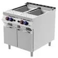 CUISEUR À PÂTES À GAZ - MOD CPG92M0 - N 2 cuves Lt 40 + 40 - Compartiment neutre avec portes battantes - Puissance de 27,8 kW - Dimensions cm L 80 x P 90 x 90 H - Norme CE