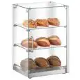 Vitrine d’exposition neutre - Mod CRN 30 - Socle en acier inoxydable - Dimensions cm L 40,6 x P 34 x H 61,8