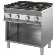 CUISINE À GAZ - Mod 9DGMH4B12 - 4 FEUX - COMPARTIMENT OUVERT - FLAMME PILOTE - Dimensions L 80 x P 90 x H 85/90 cm