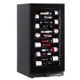 VITRINE RÉFRIGÉRÉE POUR VIN - Mod EY120I1VD NL - VENTILÉE - TEMPÉRATURE °C +2/+20 - 1 PORTE EN VERRE - STRUCTURE EN TÔLE LAQUÉE NOIRE - CAPACITÉ BRUTE DE 273 L - PUISSANCE 115 W - ALIMENTATION 220/50Hz MONOPHASÉE - DIMENSIONS cm L 59,5 x P 69 x H 120