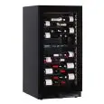 VITRINE RÉFRIGÉRÉE POUR VIN - Mod EY120I2VD NL - Ventilée - Température +2°/+12°C / +12°/+20°C - 1 porte en verre - Structure en tôle peinte en noir - Capacité brute de 270 L - Puissance 115 W - Alimentation 220/50Hz monophasée - Dimensions cm L 59,5 x P 