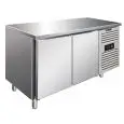 TABLE RÉFRIGÉRÉE EN ACIER INOX AISI 304 - FROID VENTILÉ - Mod CXF2100TN - GASTRONORM 1/1 (53 x 32,5 cm) - 2 PORTES - CAPACITÉ 313,5 L - TEMPÉRATURE -2°/+8°C - Dim L 136 x P 70 x h 86 cm