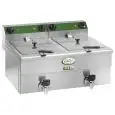 FRITEUSE ÉLECTRIQUE DE COMPTOIR - AVEC ROBINET - MOD. MFR210R - CAPACITÉ CUVES D'HUILE 10 + 10 L - ALIMENTATION 230 V /50-60Hz MONOPHASÉE - PUISSANCE 3,50 + 3,50 kW - DIM. L 60 x P 48 x h 35 cm - NORME CE