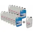 Détergent, 12 bidons de 6 kg et Brillantant, 2 bidon de 5 kg