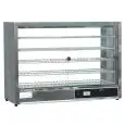 VITRINE CHAUFFANTE - Mod. DH 805 - Structure en acier inox - Verre coulissant sur un côté - N. 5 tablettes - Puissance kW 1,5 - Alimentation monophasé - Dim.86,5 x 36 x h 62,5 cm - Norme CE