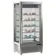 VITRINE ILÔT D'EXPOSITION RÉFRIGÉRÉE POUR PÂTISSÉRIE ET MAGASINS ÀCRÈME GLACÉE - MOD. DIVA 651 BTV BIS - Temp. °C +5/-18 - VOLTAGE MONOPHASÉ - PUISSANCE W 550 - CAPACITÉ: 650 LT - RÉFRIGÉRATION VENTILÉE - DIM CM L 90 x P 68 x h 187,5 - POIDS KG 207