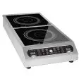 PLAQUE À INDUCTION - Mod. DT 700 TOUCH - Plaque en vitrocéramique - Affichage numérique et commandes tactiles - Surface inductive mm 120 ÷ mm 260 + mm 120 ÷ mm 260 - Puissance W 3500 + 3500 - Alimentation triphasée - Dimensions cm L 34 x P 81 x 11,5h - No