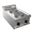PLAN DE CUISSON ÉLECTRIQUE - MOD.  G7GWEV2DD - N. 2 plaques rondes  - Puissance  kW 5,2 - Dim.   40x70x27 cm - Norme CE