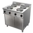 CUISINIÈRE ÉLECTRIQUE 4 FEUX - MOD. G7GWEV4DC - Compartiment ouvert - Puissance kW 10,4  - Dim. 80x70xh85 cm - Norme CE