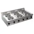 PLAN DE CUISSON ÉLECTRIQUE -  MOD. G7GWEV6DD - N. 6 plaques rondes  - Puissance  kW 15,6 - Dim. 120x70xh27 cm - Norme CE