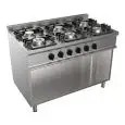 CUISINIÈRES À GAZ  6 FEUX - MOD. G7NURG6DC6M - Compartiment ouvert - Puissance kW 27 - Dim. 120x70xh85 cm - Norme CE