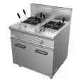 CUISEUR À PÂTES - MOD. G7MUI2V80 - N. 1 cuve 28+28 Lt - N. 1 compartiment neutre avecs portes  - Puissance kW 22 - Dim.  80x70xh85 cm  - Norme CE