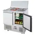 SALADETTE RÉFRIGÉRÉE POUR PRÉPARATION SALADES TN EN ACIER INOX AISI 304 - Mod. ESL3800GR - FROID STATIQUE - GASTRONORM 1/1 (53 x 32,5 cm) - 2 PORTES RÉFRIGÉRÉES - TEMPÉRATURE -2°/+8°C - Dim. L 90 x P 70 x h 95 cm - Norme CE