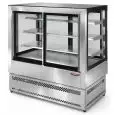 VITRINE RÉFRIGÉRÉE - MOD. EVOK INOX L 4 PORTES - RÉFRIGÉRATION VENTILÉE - TEMPÉRATURE °C +2/+8 - PORTES COULISSANTES AVANT ET ARRIÈRE - VERSION EN ACIER INOXYDABLE