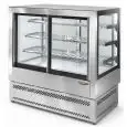 VITRINE CHAUDE - MOD EVOK CHAUD L4 CHAUD - CHAUD VENTILÉ - TEMPÉRATURE +65 °C - PROFONDEUR DE SURFACE D’AFFICHAGE : 66 CM - PORTES COULISSANTES AVANT - VERSION EN ACIER INOXYDABLE