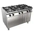 CUISINIÈRE À GAZ 6 FEUX - MOD. H7MZE6DC - Compartiment ouvert - Sans flamme pilote - Puissance kW 28,5 - Dim. : cm L 120 x P 70 x H 85 - Norme CE