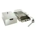 FUMOIR RAPIDE PORTATIF À FROID - Mod. FAD-164 - 2 PLANS DE CUISSON - GRILLE DE CUISSON cm L 40 x P 60 - PLAQUE DE CUISSON SUPÉRIEURE cm L 34 x P 54,5 - ALIMENTATION MONOPHASÉE 230V/1/50-60Hz - DIMENSIONS cm L 71,5 x P 41,5 x H 36 - Norme CE