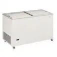 CONGÉLATEUR COFFRE - Mod HT 400 RUUN - Capacité nette 327 L - Capacité brute 387 L - Puissance de 190 W - Dimensions extérieures cm L 128,3 x P 67 x 89,5 H