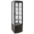 Vitrine réfrigérée vertical en tôle peinte - Mod G-LSC280B - Ventilé - Capacité Lt 280 - Verre sur 4 côtés - Température +2°/+8°C - Dimensions cm L 51,5 x P 48,5 x H 203,5