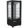Vitrine réfrigérée vertical en tôle peinte - Mod G-LSC65B - Ventilé - Capacité Lt 280 - Verre sur 4 côtés - Température +2°/+8°C - Dimensions cm L 65 x P 65 x H 150