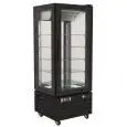 Vitrine réfrigérée vertical en tôle peinte - Mod G-LSC65LB - Ventilé - Capacité Lt 431 - Verre sur 4 côtés - Température +2°/+8°C - Dimensions cm L 65 x P 65 x H 195