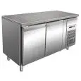 TABLE RÉFRIGÉRÉE EN ACIER INOX AISI 304 - PÂTISSERIE - VENTILÉE - Mod. G-PA1500TNGR7 - PLATEAU EN GRANIT - N. 2 PORTES - CAPACITÉ BRUTE de 413 litres - TEMPERATURE -2°/+8°C - Dimensions cm L 150,5 x P 80 x H 87 - Norme CE
